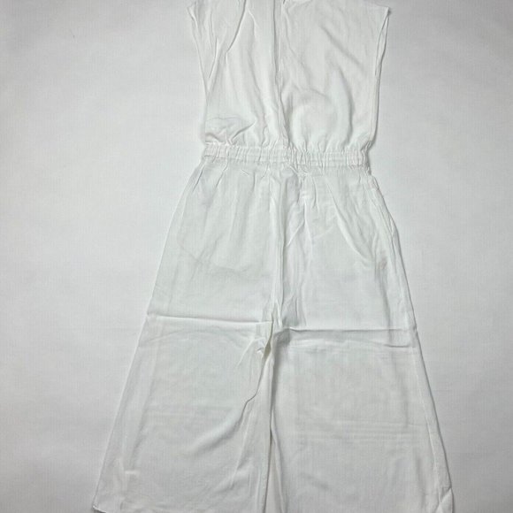 Eileen Fisher Crepe Wide-Leg Jumpsuit Crop V-neck Lightweight Tencel Women XXS - Picture 4 of 12